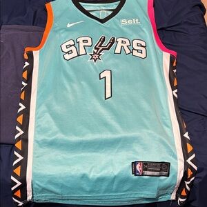 Men's Nike Spurs Teal Jersey with Black and Pink Accents